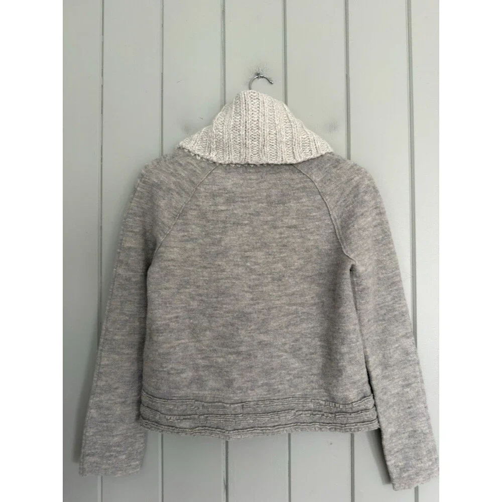 Anthropologie Sleeping on Snow Meribel Gray Cowl Neck Wool Blend Sweater XS